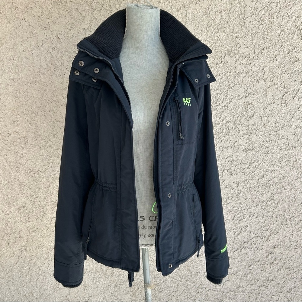 Abercrombie & Fitch Blue Ski Jacket with High Collar and Hood - Picture 9 of 11